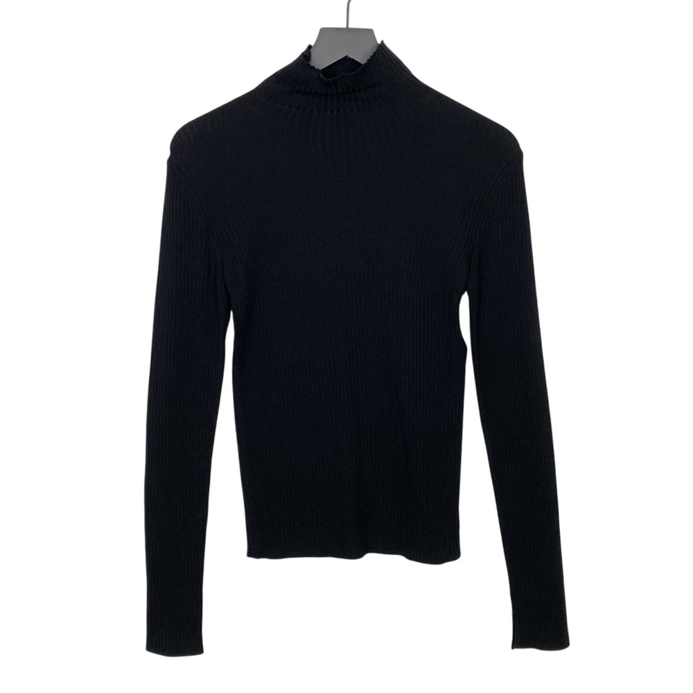 S' MaxMara Black Ribbed Turtleneck Sweater